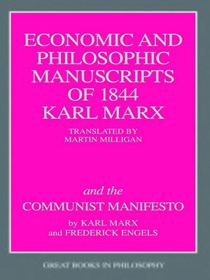 cover image of The Economic and Philosophic Manuscripts of 1844 and the Communist Manifesto